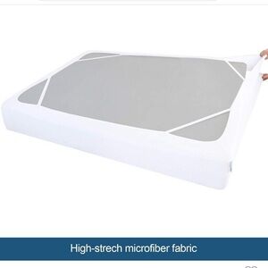 Stretches around queen box spring.  I don’t have the elastic bands box